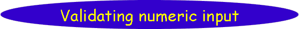 Validating numeric input